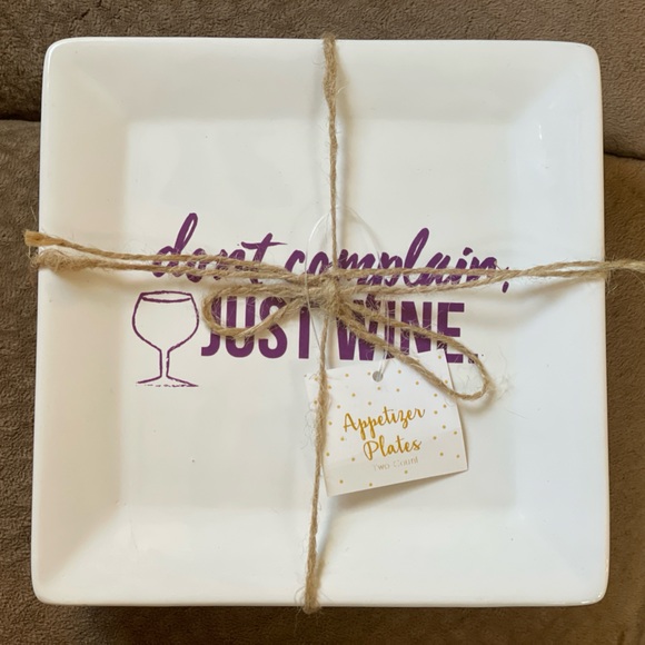 Appetizer Plates 2pc — ‘Don’t Complain Just Wine’ - Picture 3 of 13